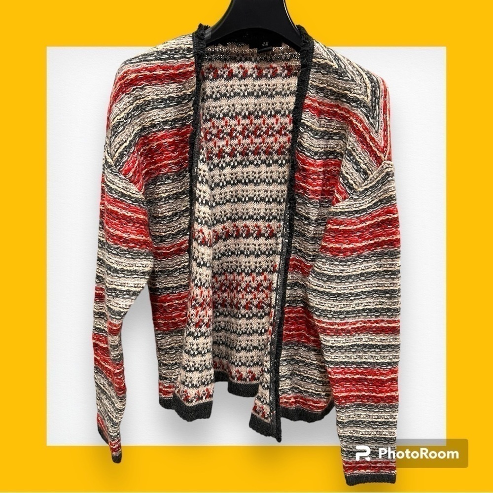 H&M Christmas Cardigan Sweater Reverse Knit Small